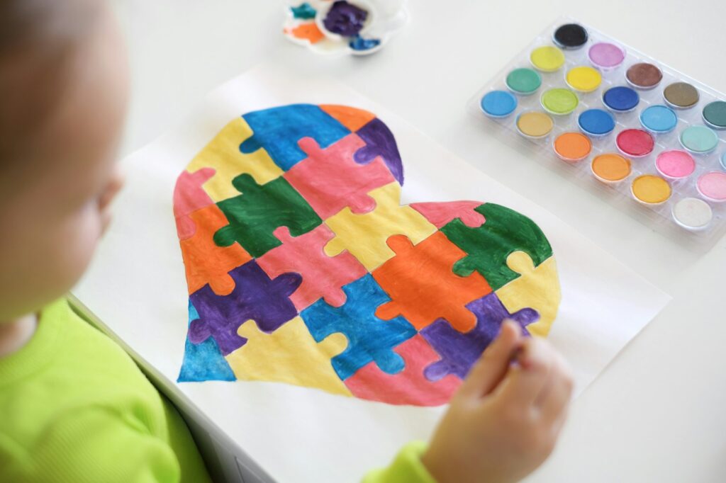 Carte postale pour les personnes atteintes du syndrome autistique.